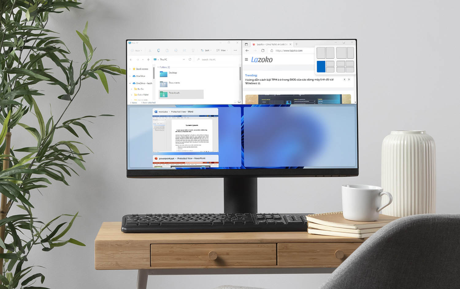 Cách chia đôi màn hình máy tính Windows 11
