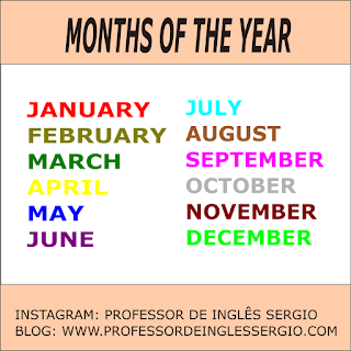 Dias da semana, meses e estações do ano em inglês