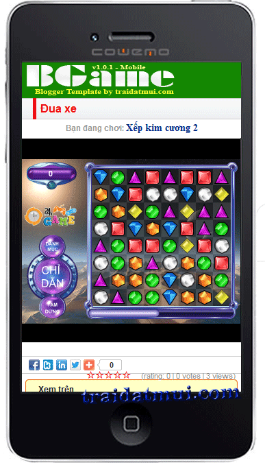 BGame v1.0.1 Template - Mẫu game tích hợp 2 giao diện Web và Mobile dành cho Blogger