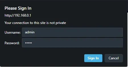 Enter the current login credentials