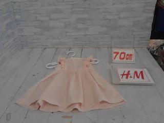 中古品　子供服　70㎝　H&M　ピンク　スリーブレスワンピース　498円