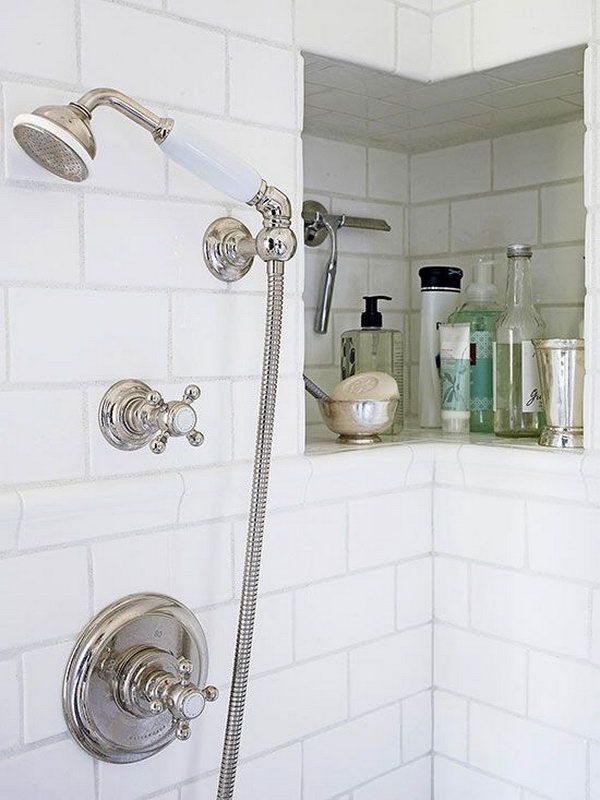 This Shower Niche Wraps Around A Corner