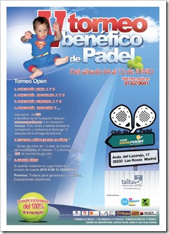V Torneo Benéfico de Pádel TALITA Fundación Privada Madrid. Anímate y colabora! 2011