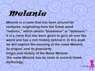 meaning of the name "Melanie"