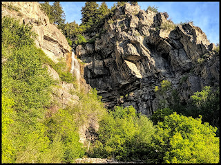 Provo Canyons Unnamed Waterfall off the Bonneville Shoreline with very unique Cliffs to the Side