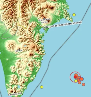 Erdbebenserie vor Kamtschatka