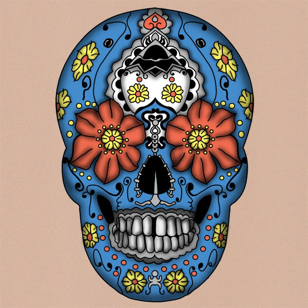 day of dead girl tattoo design. day of dead skull tattoo.