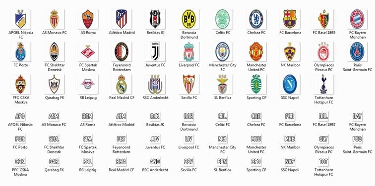 ultigamerz PES 6 UEFA Champions League 2017/18 Team LogoPack