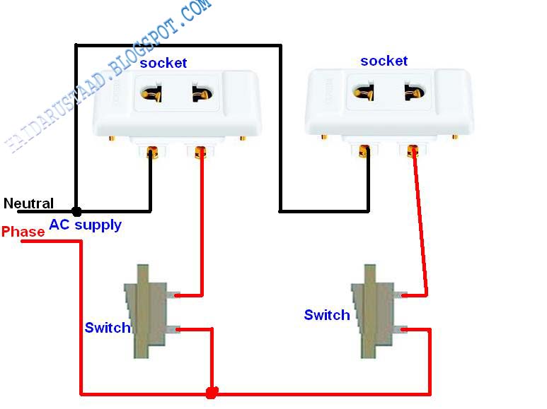 Two-way electrical switching diagram