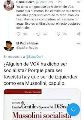 Daniel Seixo, Vox, fascistas