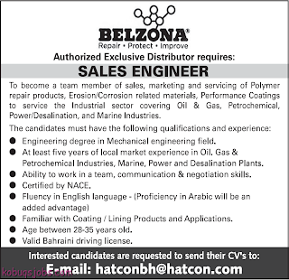 Sales Engineer For Bahrain