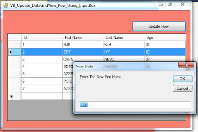 update datagridview selected row