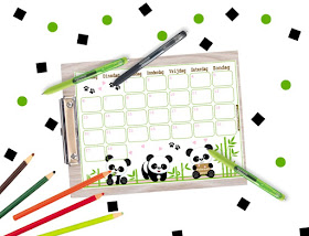 agenda stickers, printable stickers, panda stickers, planner stickers, printable planner, cute planner, kalender voor kinderen panda printable, printable panda, bijdeb printable