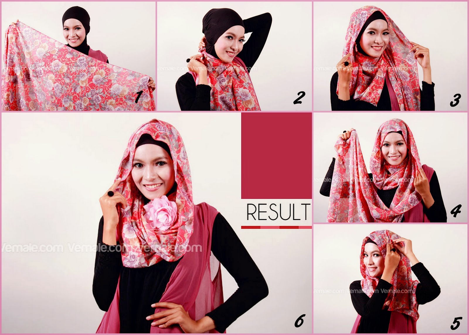 Cara Pakai Hijab Pashmina Sifon Untuk Wajah Bulat