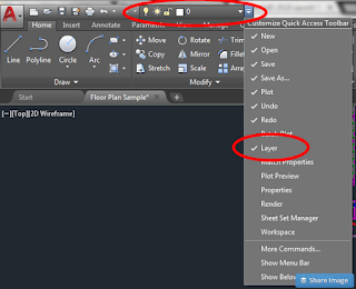 quick access toolbar autocad