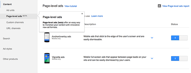 level ads were made available for blogspot bloggers and webmasters which means that you ca How to Add AdSense Page-level ads in Blogspot