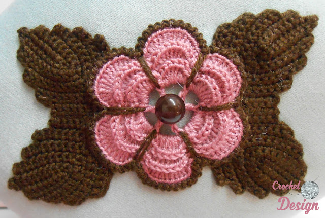 Flower leaf pillow crochet free pattern