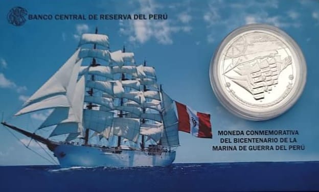 blister moneda de plata bicentenario marina de guerra del peru