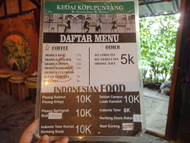 daftar menu kedai kopi gunung puntang