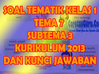 Soal tematik kelas 1 Tema 7 Subtema 3 Kurikulum 2013 Revisi Lengkap Dan Kunci Jawaban