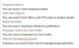 Search option of DOP employee portal