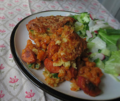 Beans & Weiners Under Cornbread