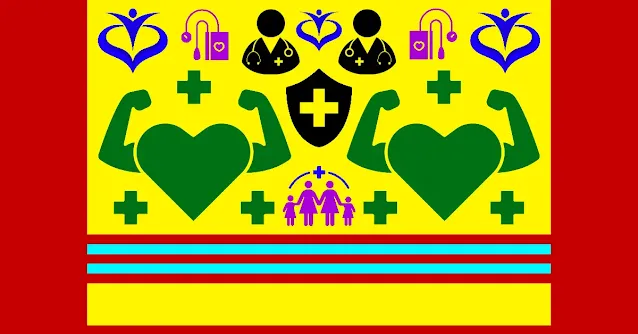Illustration Design Sowing healthcare and family health protection plus doctor treatment tools
