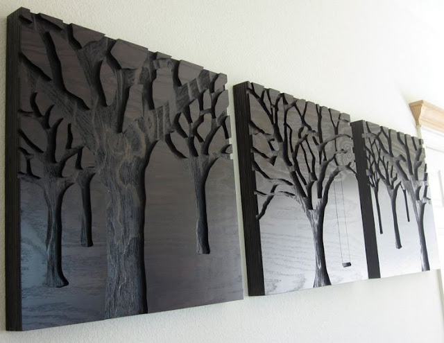 black wood wall decor