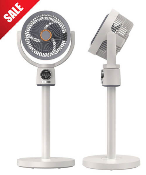 2-in-1 Pedestal Fan for Room with Auto Rotation and Rechargeable