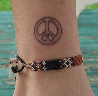 Peace Sign Tattoos on Ankle Peace Sign Tattoo Designs   Extreme Tattoo