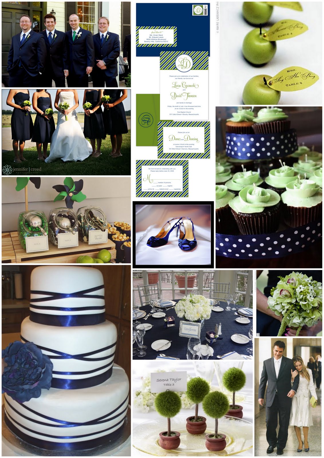 blue and green wedding