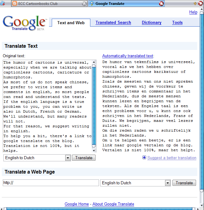 To help you a bit, there's a link to google translate on the blog.