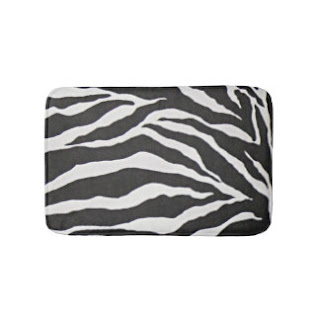 Zebra print bath mat