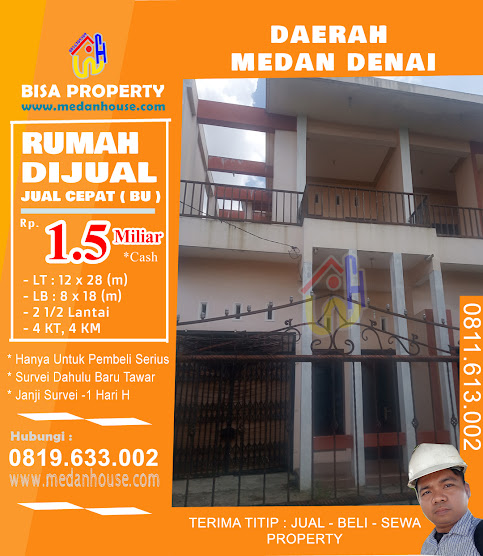 Rumah di jual di medan denai