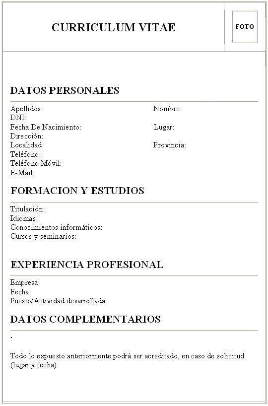 curriculum vitae como hacer