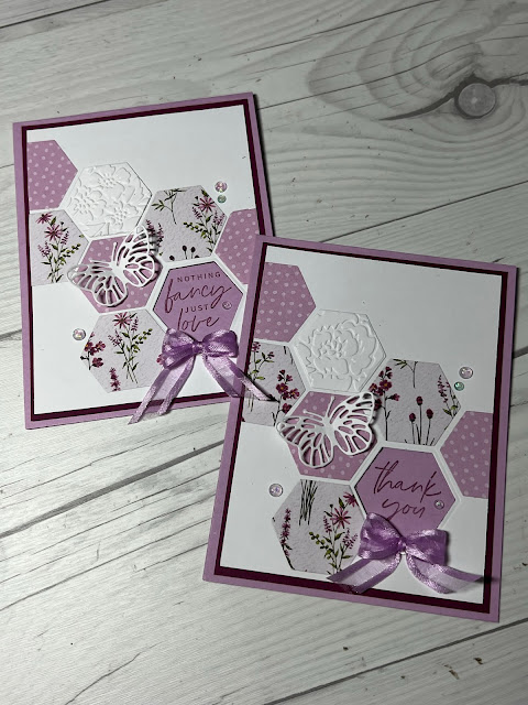 Floral greeting cards using a free Sale-a-Bration Selection Dainty Flowers Designer Series Paper from Stampin' Up! Designer Series Paper