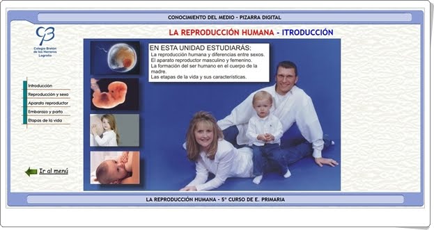 "La reproducción humana" (Aplicación interactiva de Ciencias Naturales de Primaria)