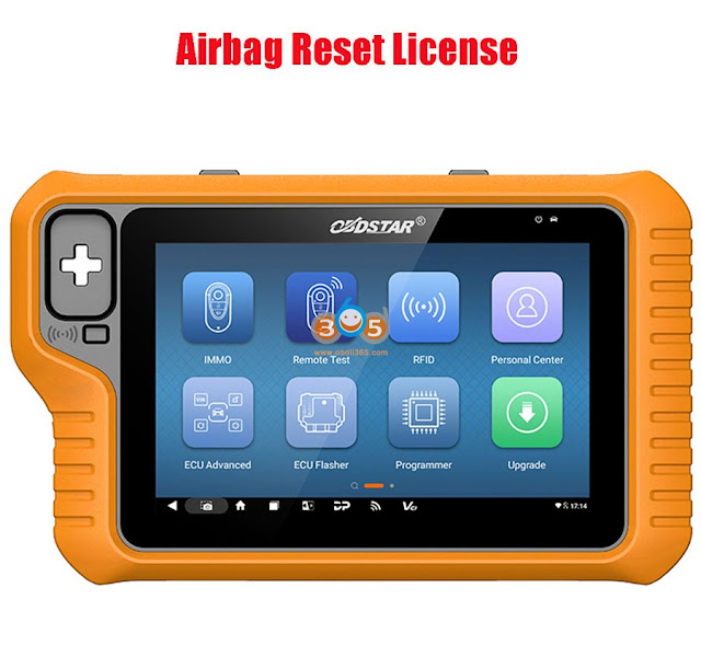 Airbag reset software license activation