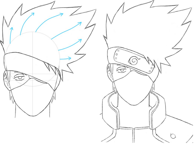 Como Dibujar a Kakashi Hatake Sensei del Anime Naruto