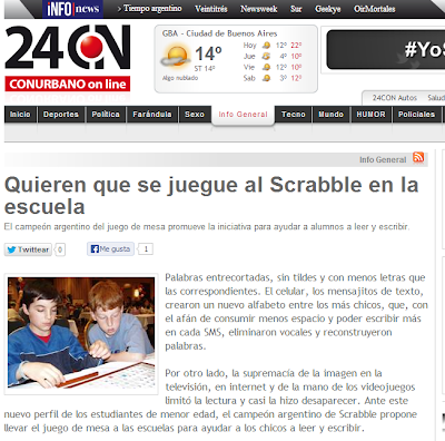 24CON Quieren que se juegue al Scrabble en la escuela