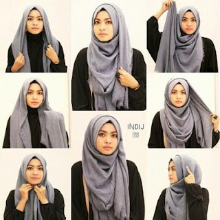 7 Tutorial Hijab Pashmina Wajah Bulat Simple  HijabYuk.com