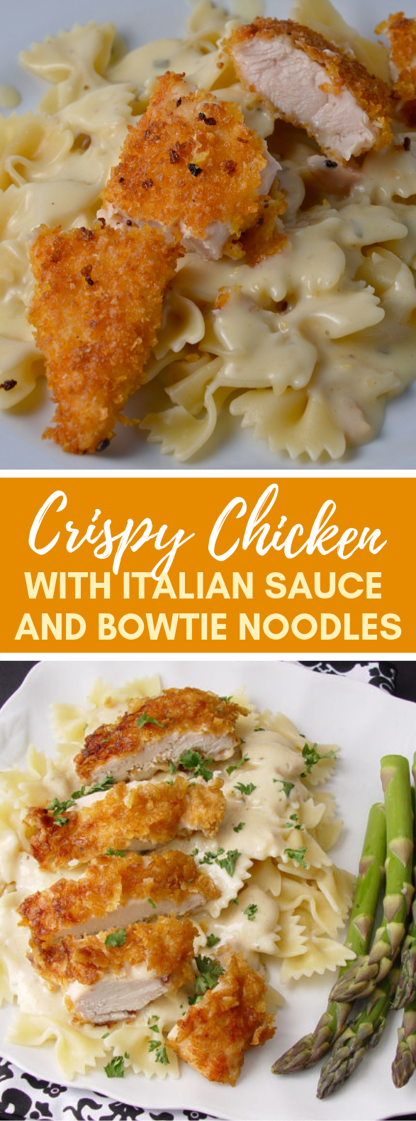 Crispy Chicken with Italian Sauce and Bowtie Noodles (NEW and IMPROVED) #dinner #pasta