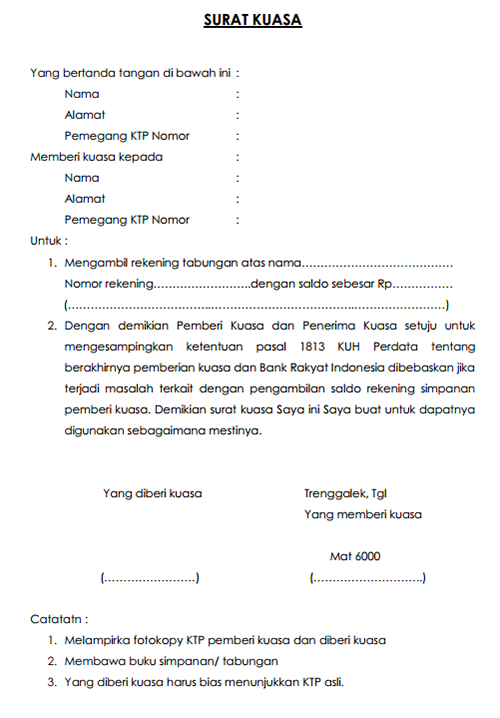 Contoh Surat Kuasa Yang Benar  Seputar Trends Google 
