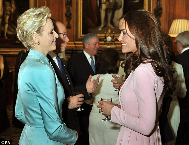 Princess Charlene and Kate Middleton Meet In a Clash of Pastel