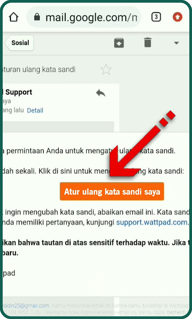 atur ulang sandi akun wattpad