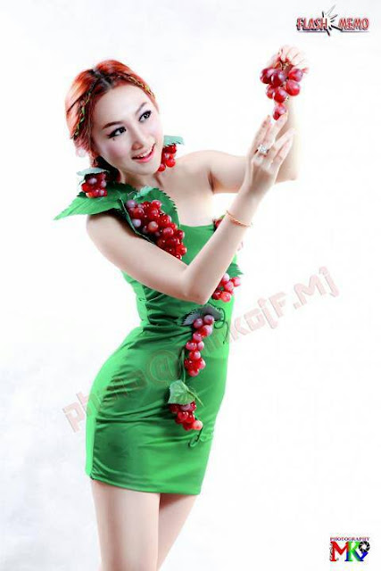 thinzar nwe win with fruit fashion