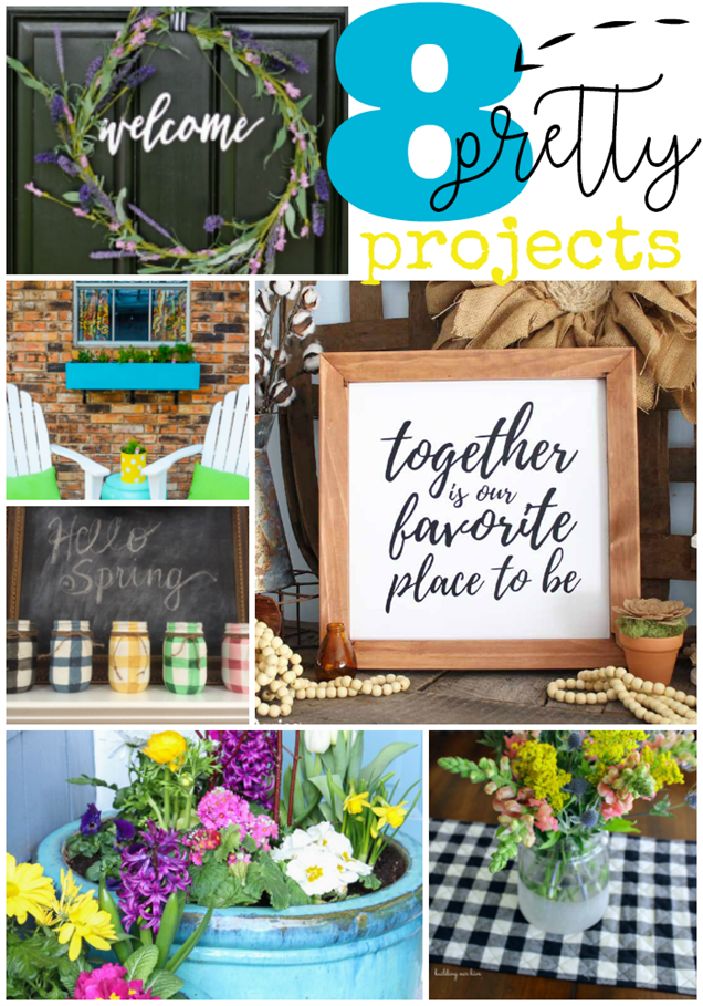 8 Pretty Projects at GingerSnapCrafts.com #diy #crafts #spring