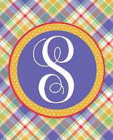 Free Printable Summer Plaid Monograms | A-Z Available for Instant Download | 8x10 design