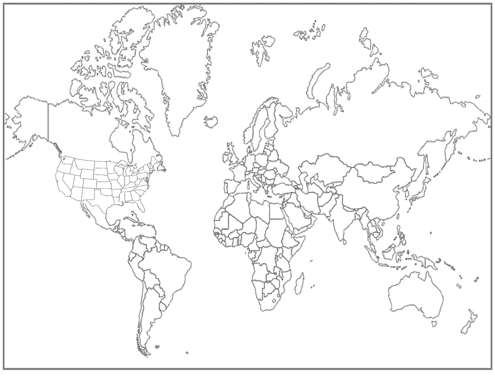 Blank World Map With Countries And States