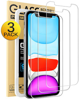 Mkeke Compatible with iPhone XR Screen Protector, iPhone 11 Screen Protector,Tempered Glass Film for Apple iPhone XR & iPhone 11, 3-Pack Clear